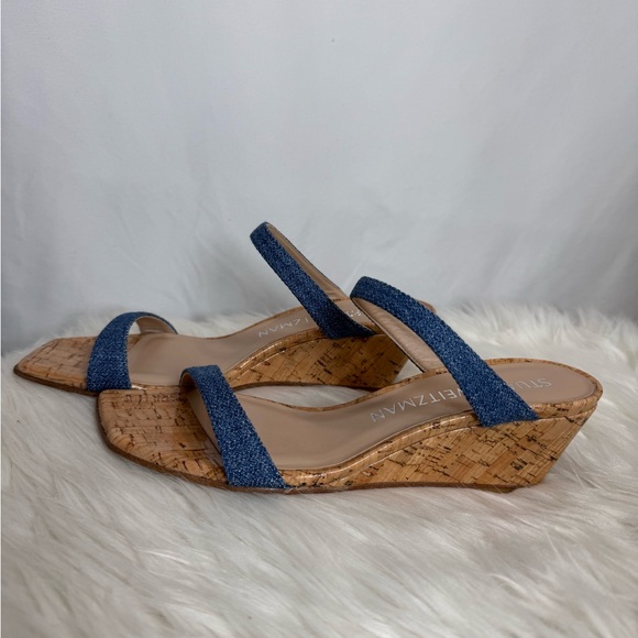 Stuart Weitzman Aleena 50 Wedge Sandals Size 8.5 - Picture 3 of 6